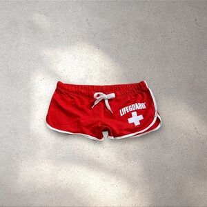 Lifeguard Y2K Red Dolphin Shorts